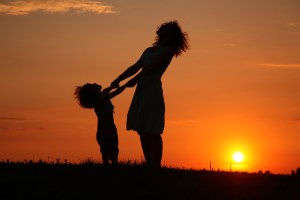 mother-and-child-sunset